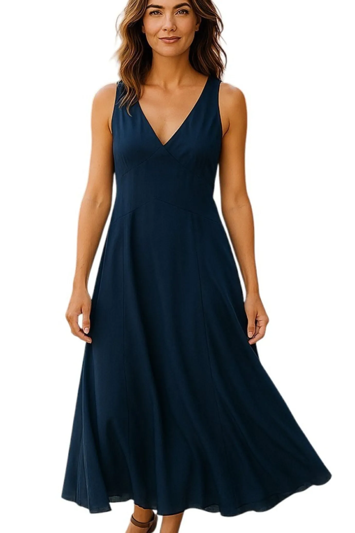 Mar-a-lago Navy Silk Evening Dress