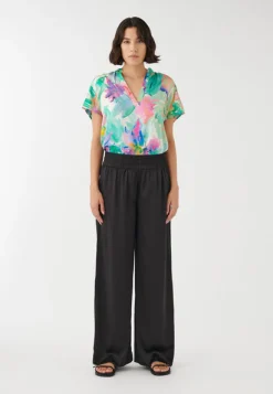 Margo Black Silk Wide Leg Pants
