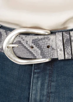 'Marie' Grey Python Belt
