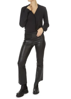 'Mendo' Black V-Neck Blouse