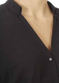 'Mendo' Black V-Neck Blouse