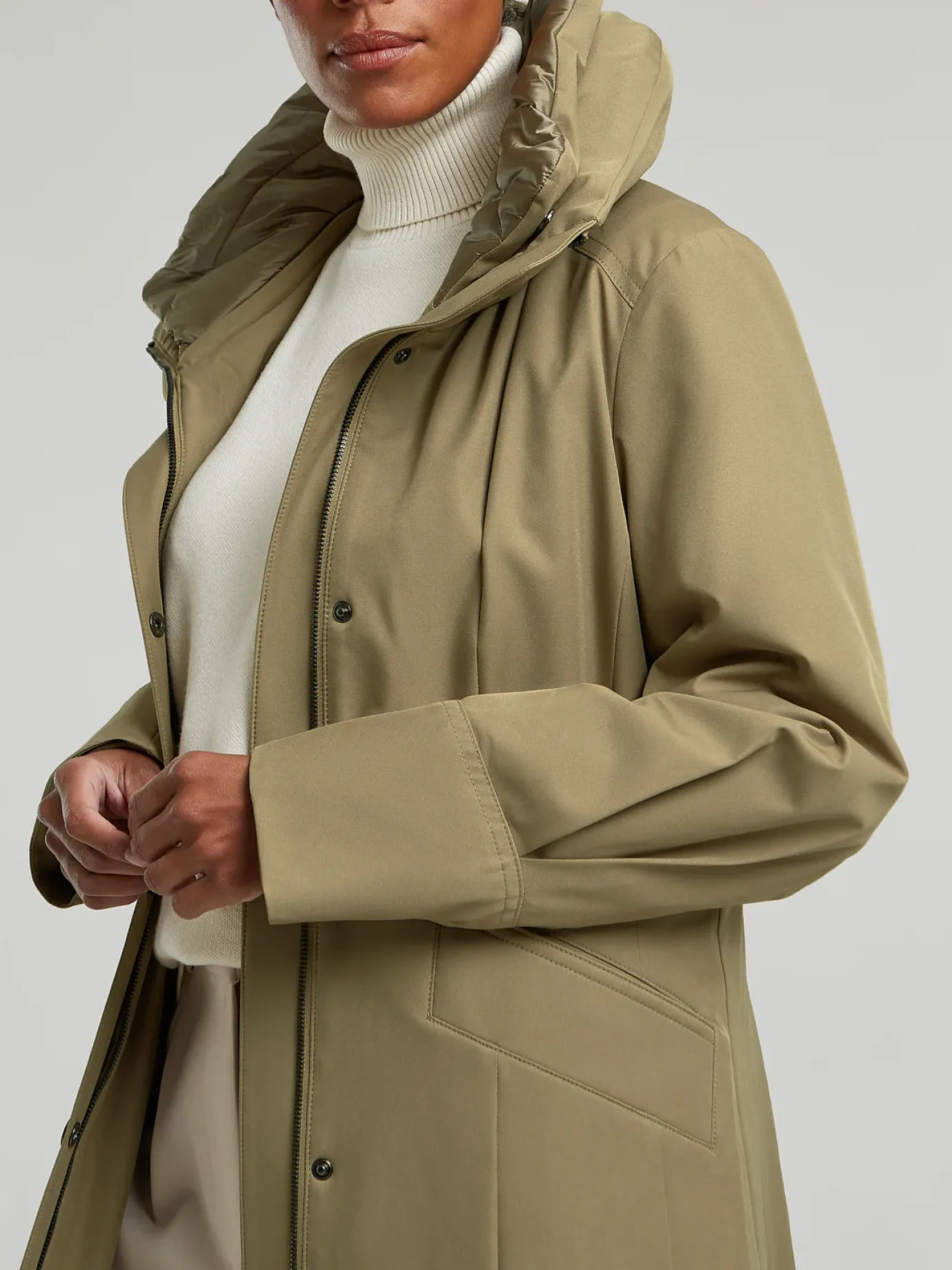 Molly Waterproof Pleated Clay Raincoat
