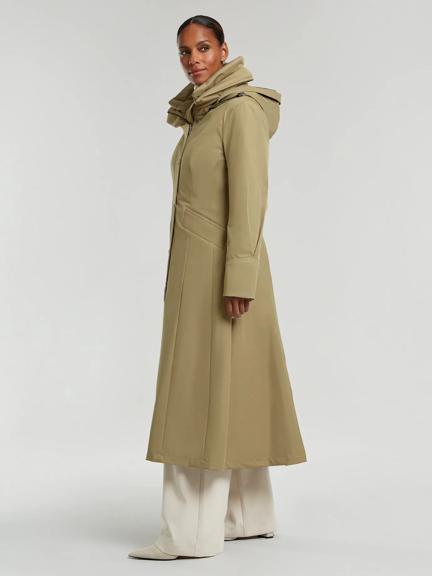 Molly Waterproof Pleated Clay Raincoat