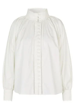Monia White Blouse with Collar
