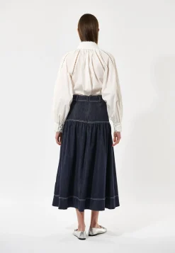 Monia White Blouse with Collar