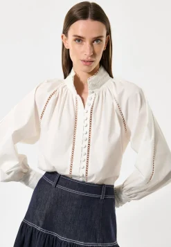 Monia White Blouse with Collar