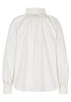 Monia White Blouse with Collar
