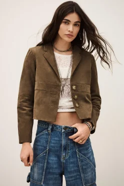 Morfeo Olive Suede Jacket