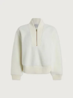 Mumford Ecru Cream Half-Zip Fleece