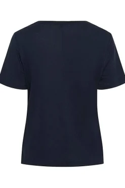 Nacima Navy Linen Mix TShirt