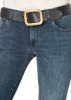 'Natalia' Black Belt With Gold Buckle