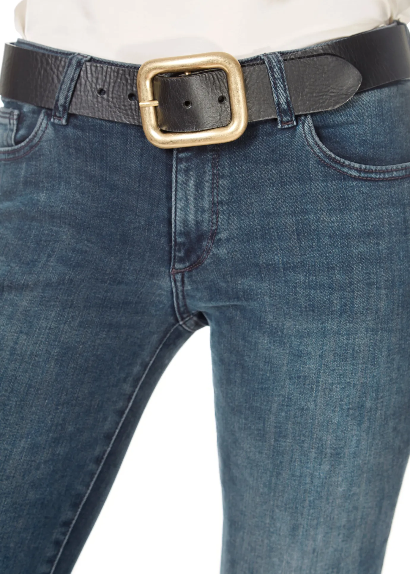 'Natalia' Black Belt With Gold Buckle