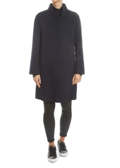 Navy 2 Piece Gilet and Coat with Mink Trim