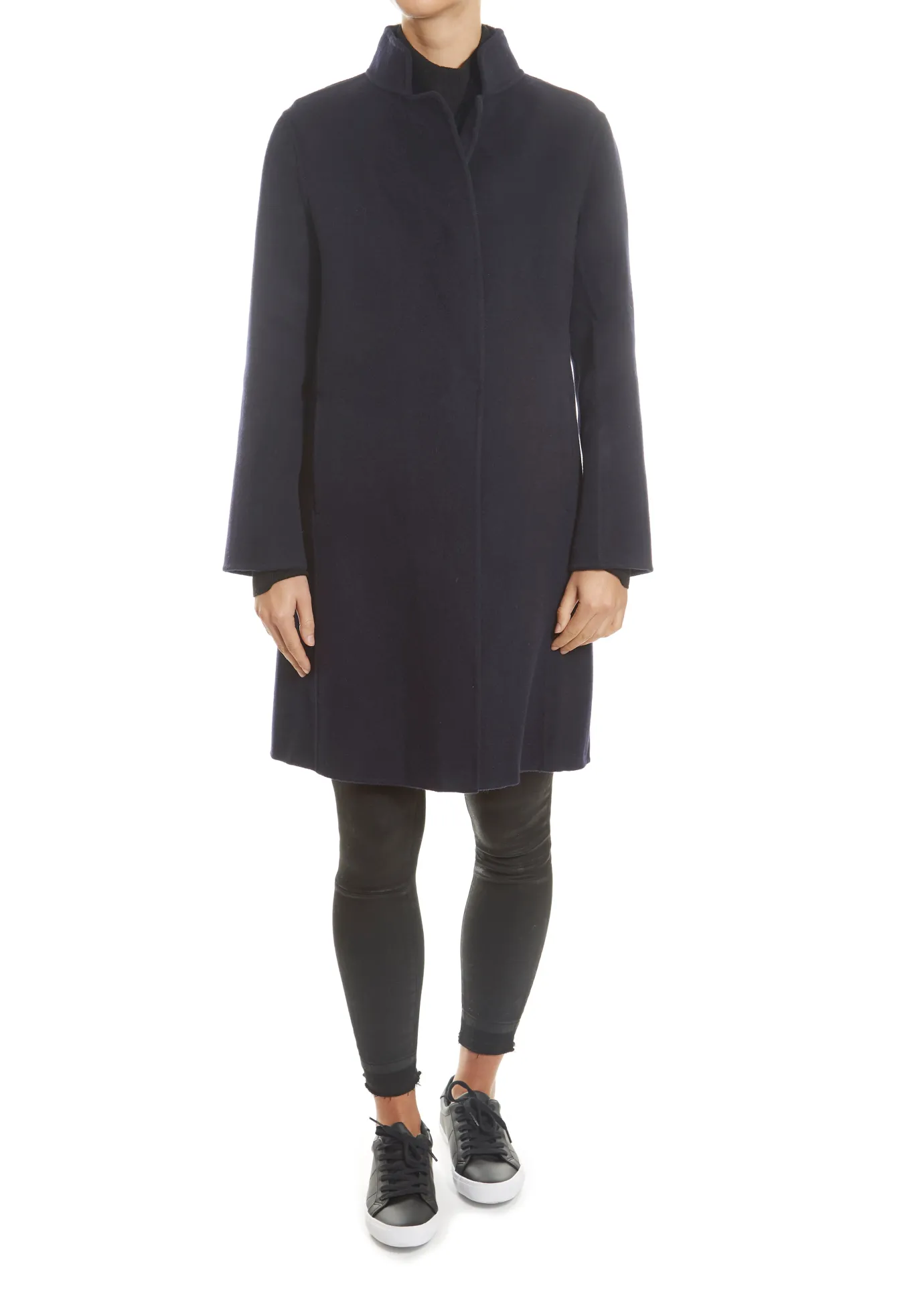 Navy 2 Piece Gilet and Coat with Mink Trim