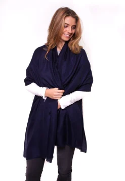 Navy Full Cashmere Scarf