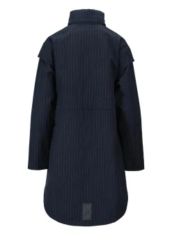 Navy Pinstripe Monsun Rainproof Coat