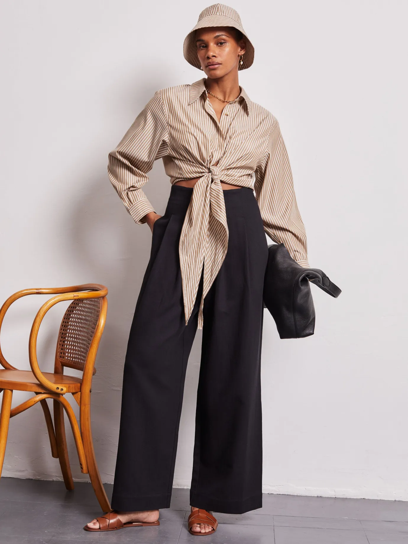 Nellie Black High Waisted Trousers