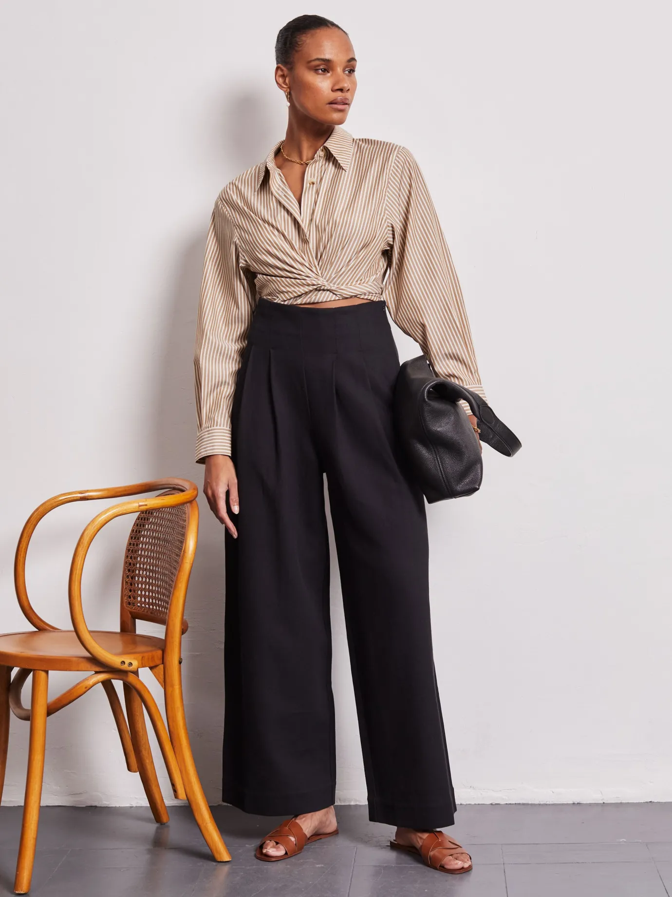 Nellie Black High Waisted Trousers