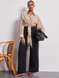 Nellie Black High Waisted Trousers