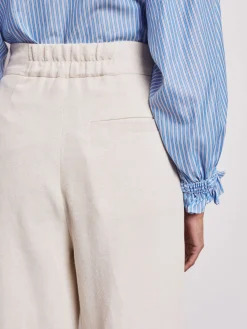 Nellie Ecru High Waisted Palazzo Trousers