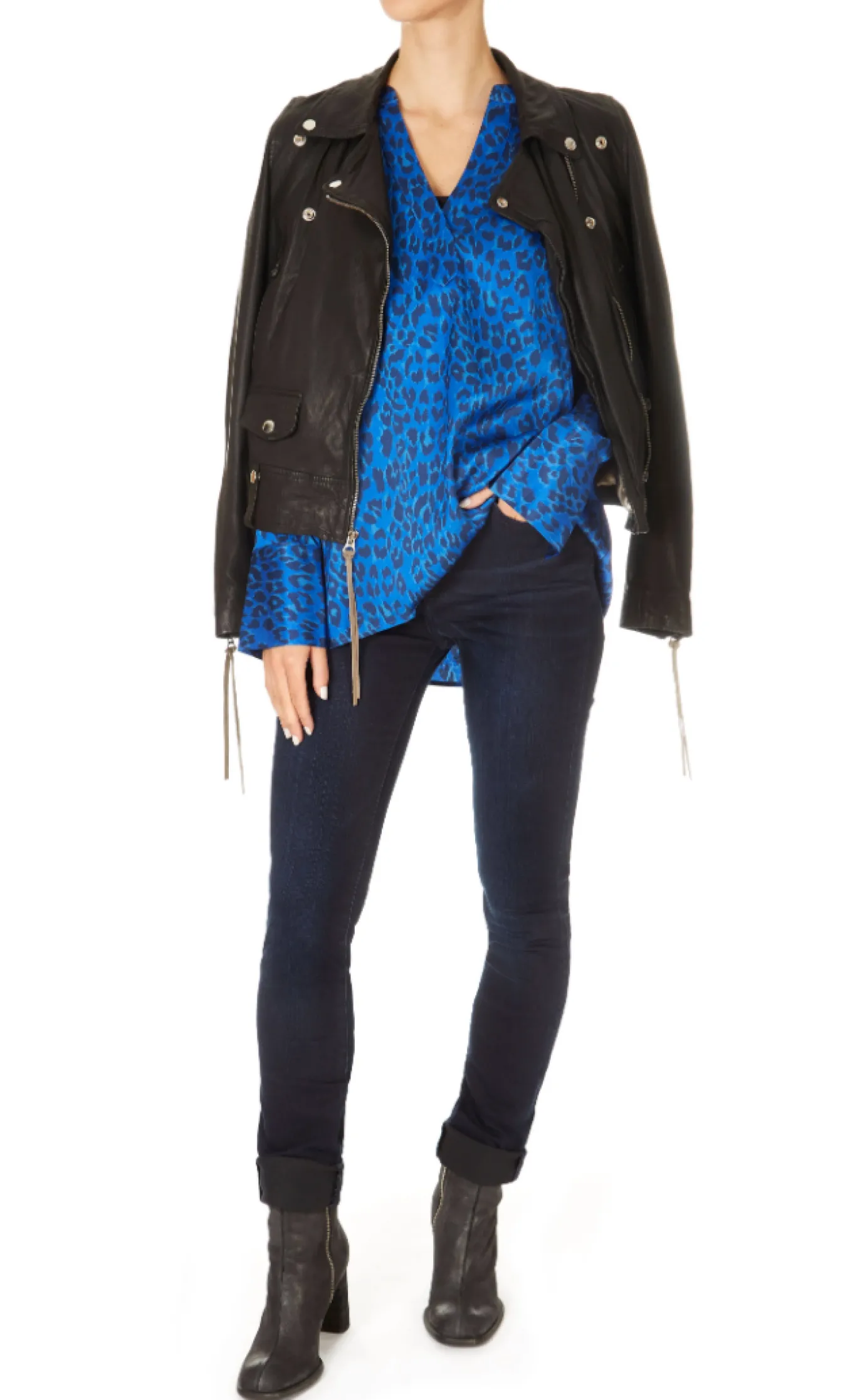 'Nina Pierre' Dark Blue High Waisted Jeans