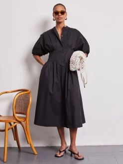 Nova Black Popplin Dress