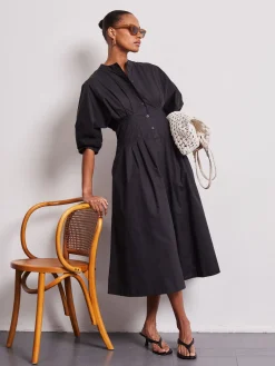Nova Black Popplin Dress