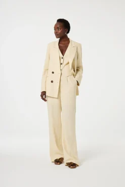 Nura Latte Pleated Trousers