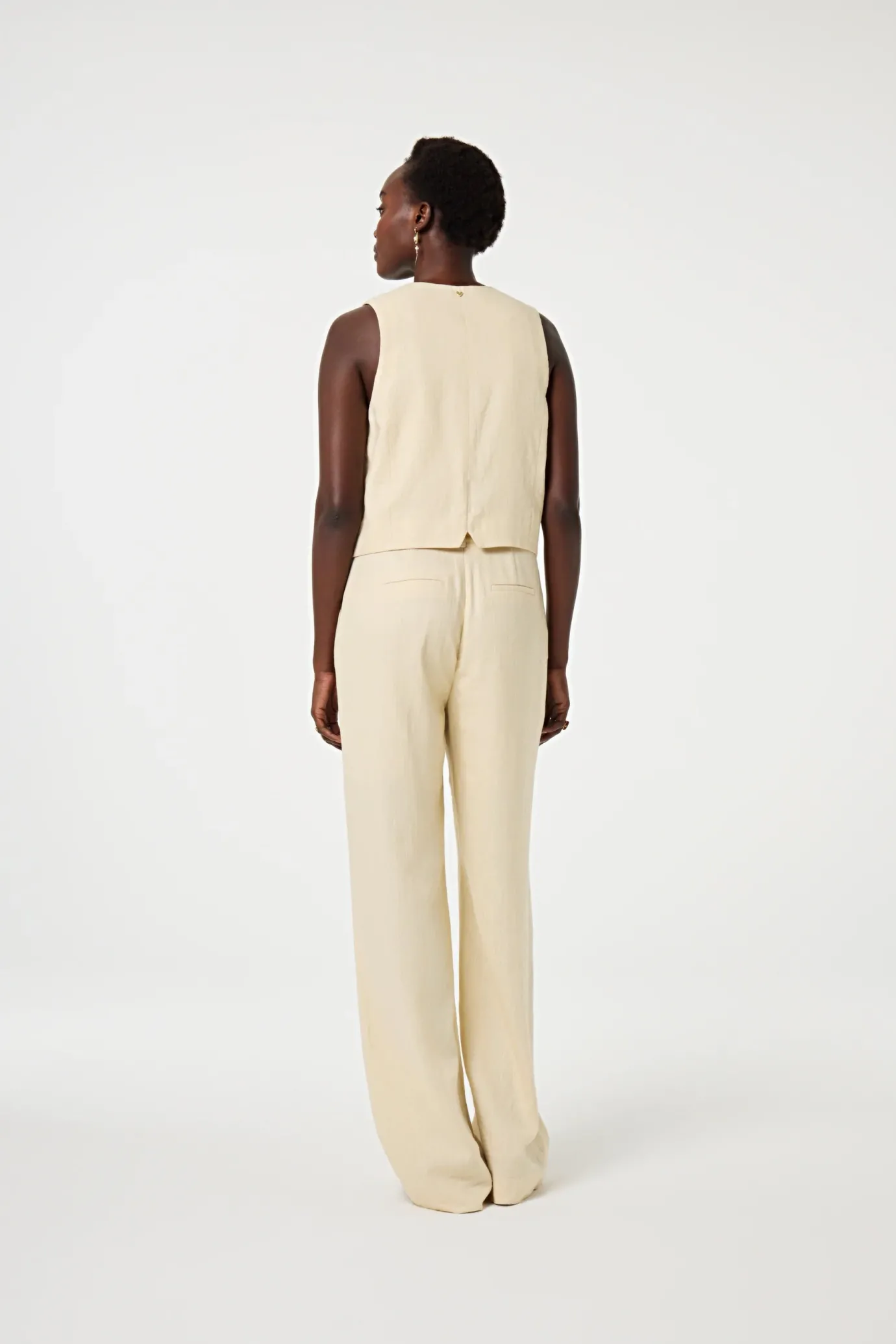 Nura Latte Pleated Trousers