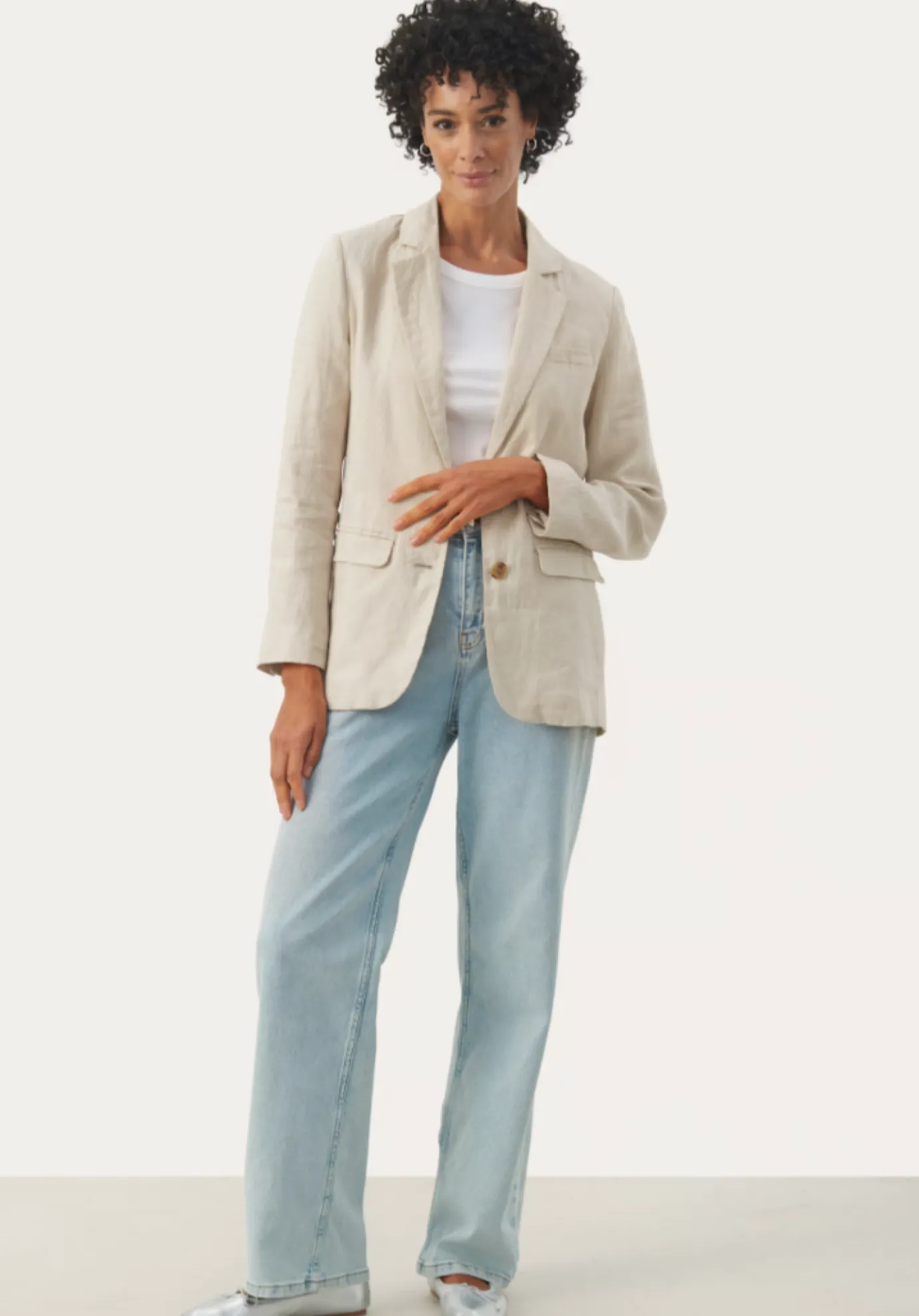 Nyan Beige Linen Blazer