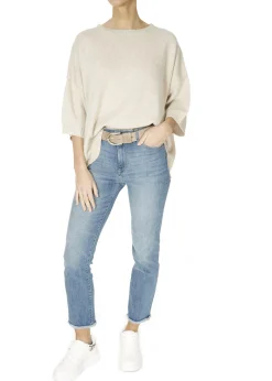 'Olivia' Taupe Belt With Silver Buckle