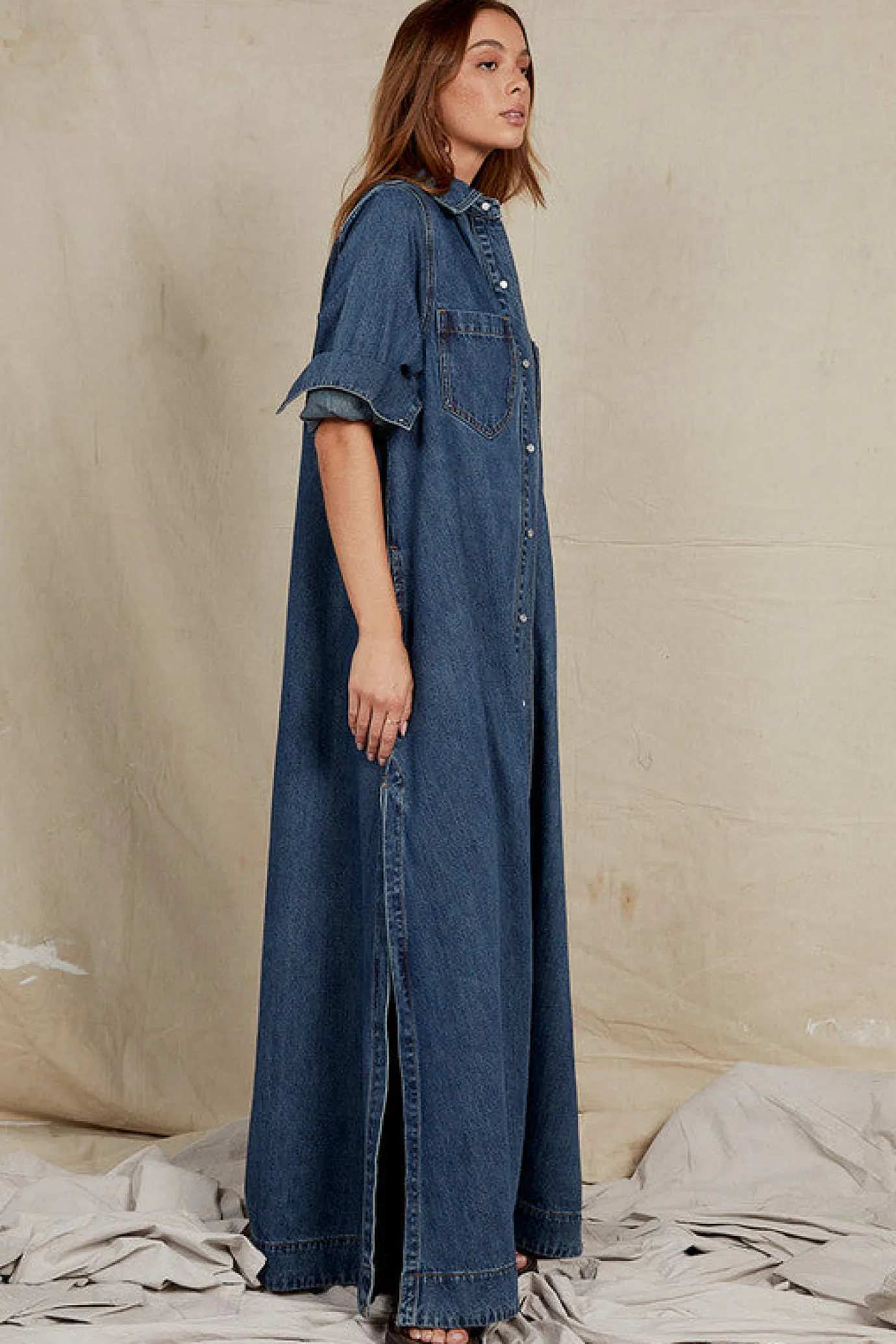 Opera Denim Maxi Dress