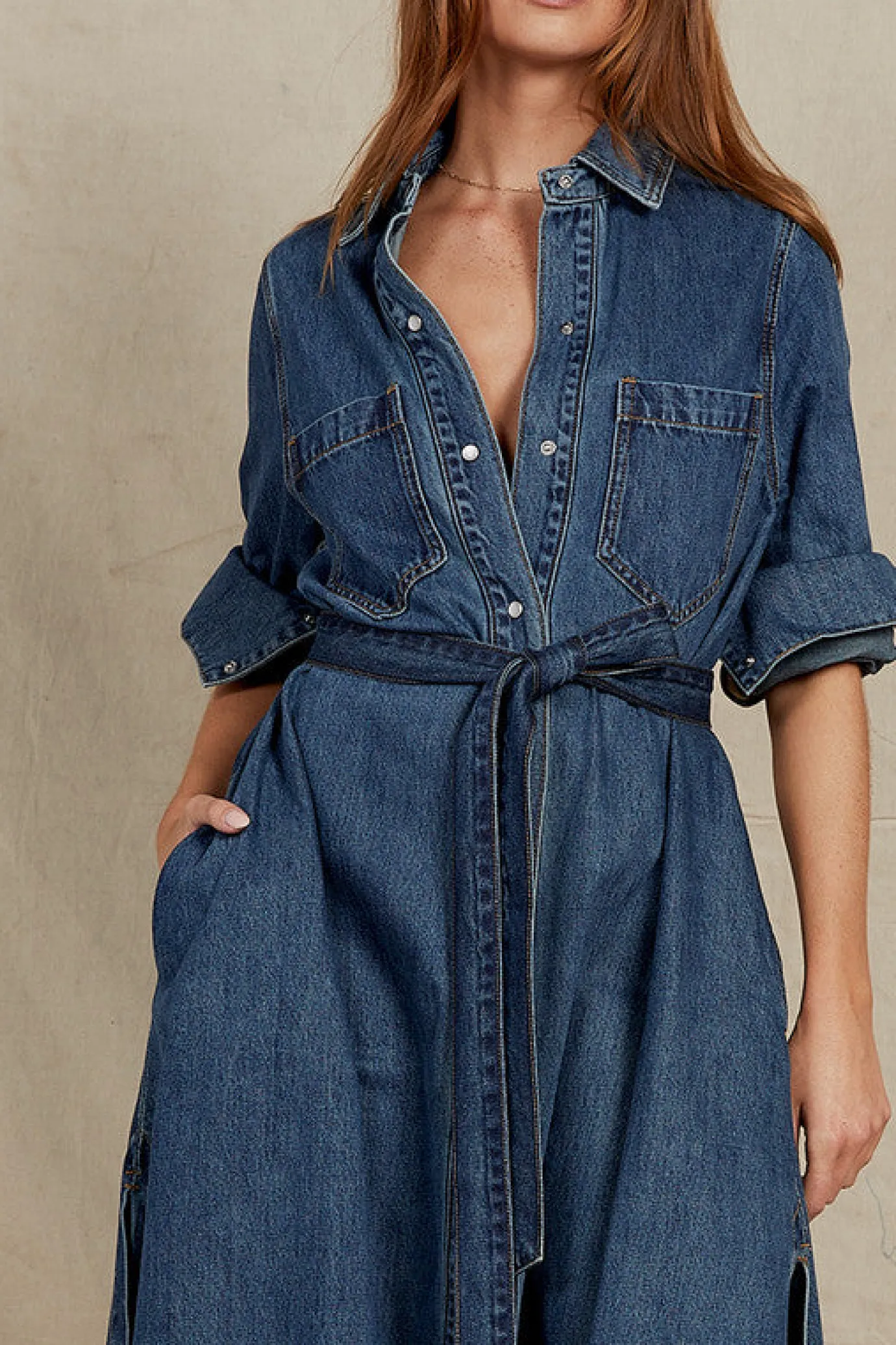 Opera Denim Maxi Dress