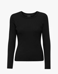 Organic Rib Long Sleeve T-Shirt Deep Black