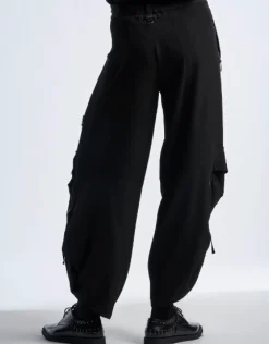 Outgoing Parachute Pants Black Tech Matte Satin