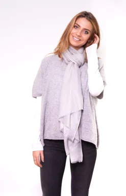Pale Silver Grey Full Cashmere Scarf