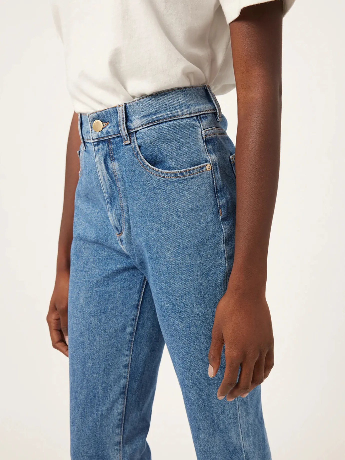 'Patti' Blue Rapid Vintage High Rise Straight Jeans
