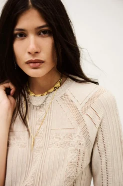 Philo Short Sleeve Beige Pullover