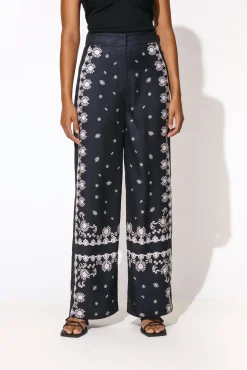 Pia wide leg Sierra print satin pant