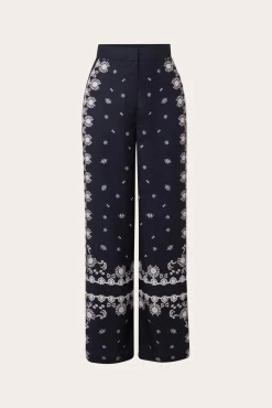 Pia wide leg Sierra print satin pant