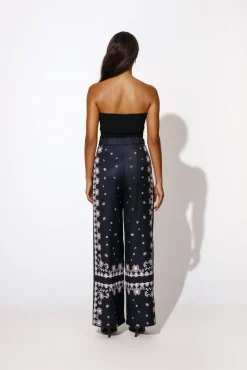 Pia wide leg Sierra print satin pant