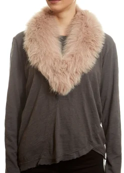 Pink Genuine Fox Fur Collar