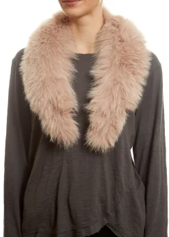 Pink Genuine Fox Fur Collar