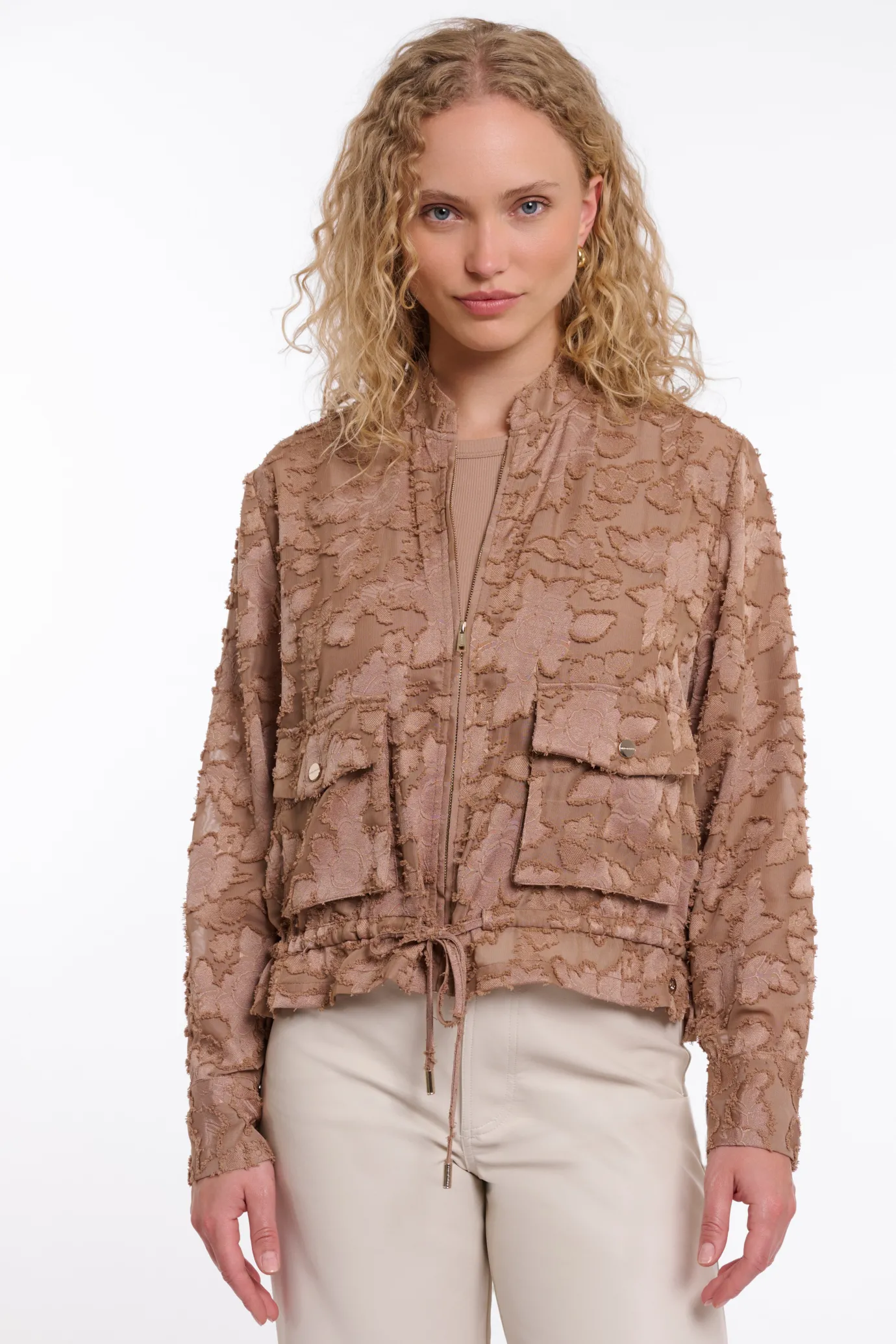 Priori Rosey Brown Zip Jacket