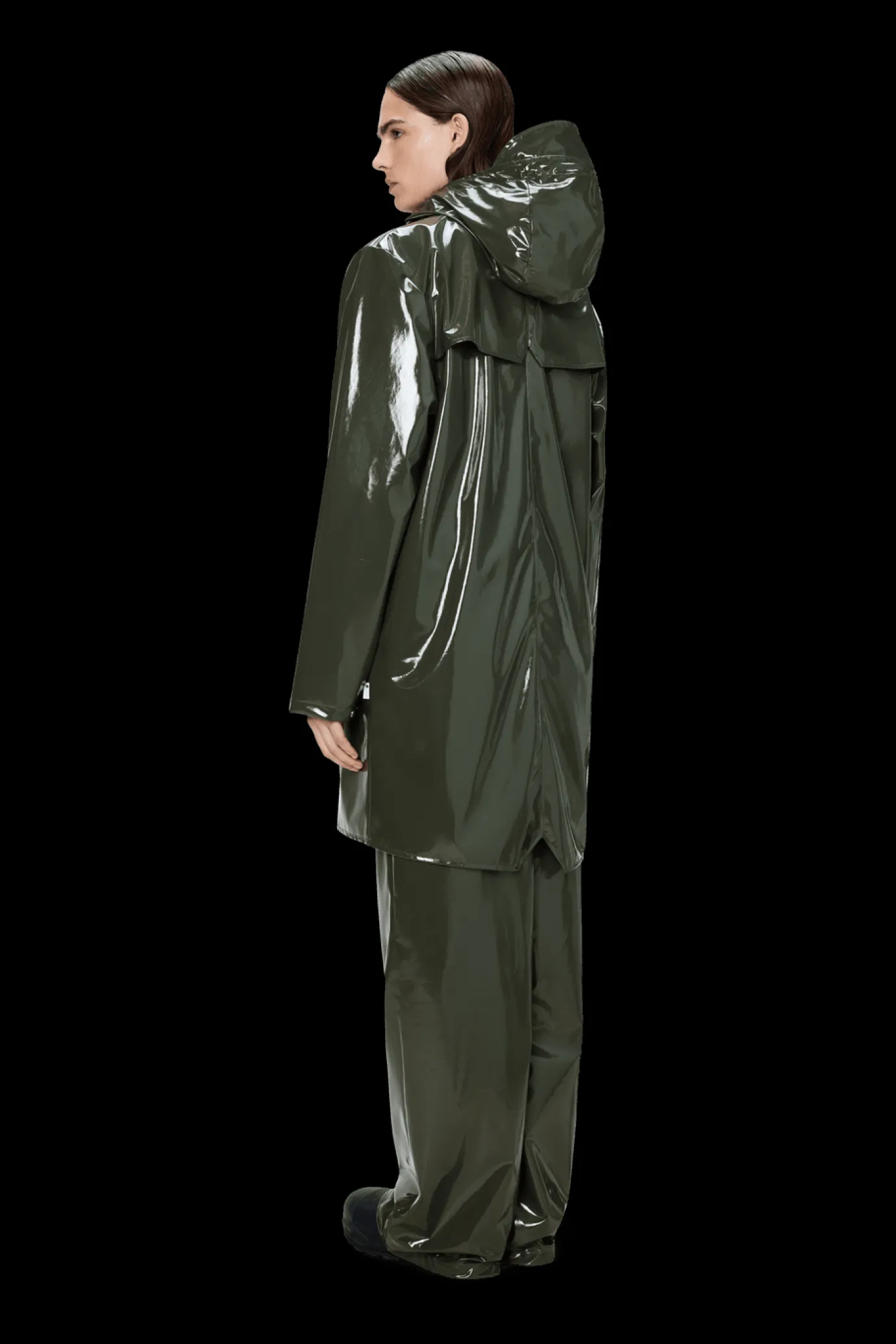 Rains Long Jacket in Swamp