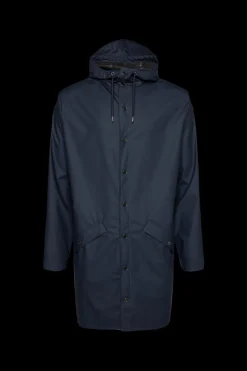 Rains Navy Long Jacket