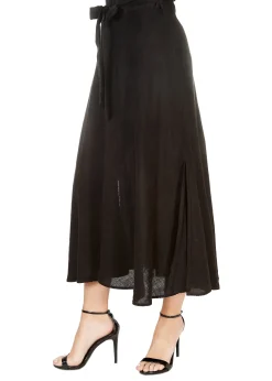 'Raleigh' Black Wrap Midi Skirt