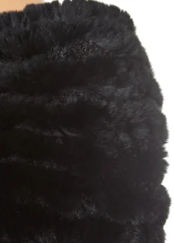 Real Rex Rabbit Fur Shoulder Snood Black