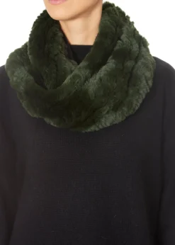 Real Rex Rabbit Fur Twisted Single Snood Khaki