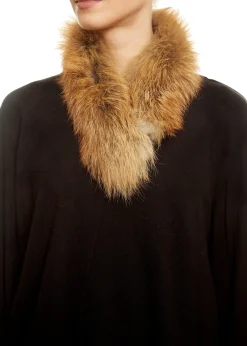 Red Genuine Fox Fur Collar